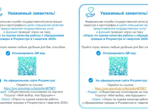 Опрос по оценке качества работы с обращениями граждан в Росреестре в I квартале 2025